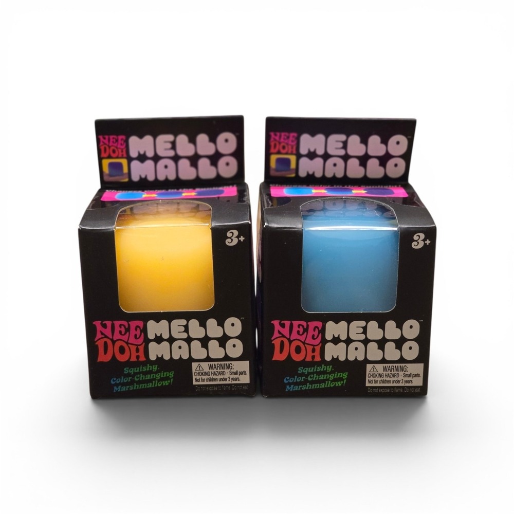 Schylling NeeDoh Mello Mallo Color Changing Squishy Toy 1-Yellow 1-Blue